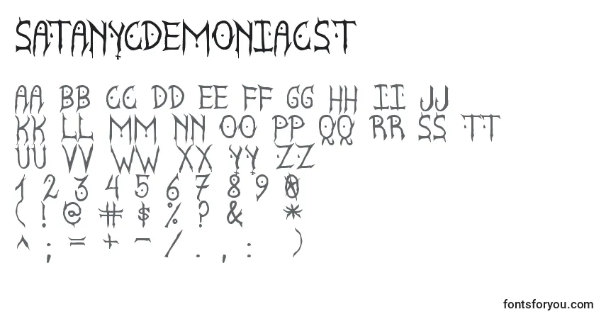 characters of satanycdemoniacst font, letter of satanycdemoniacst font, alphabet of  satanycdemoniacst font