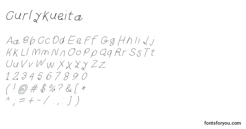 characters of curlykueita font, letter of curlykueita font, alphabet of  curlykueita font