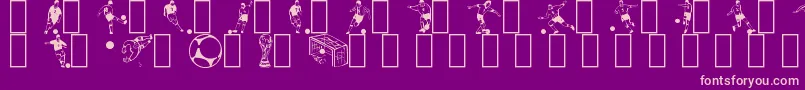 Soccer-Schriftart – Rosa Schriften auf violettem Hintergrund