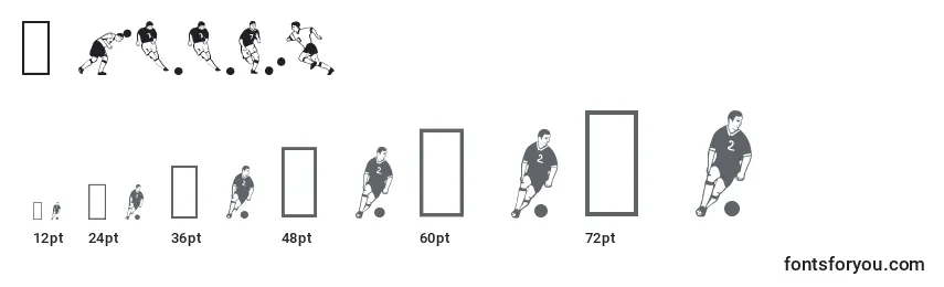 Größen der Schriftart Soccer