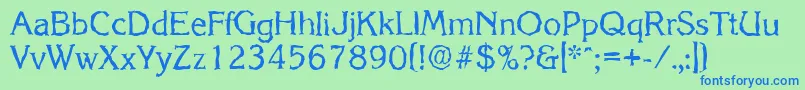 KorinthrandomRegular Font – Blue Fonts on Green Background