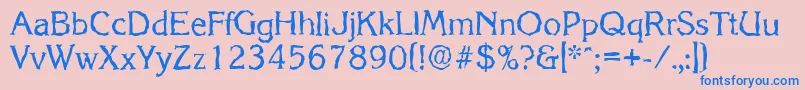 KorinthrandomRegular Font – Blue Fonts on Pink Background