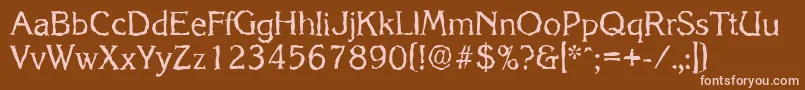 KorinthrandomRegular Font – Pink Fonts on Brown Background