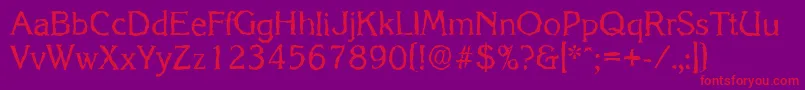 KorinthrandomRegular Font – Red Fonts on Purple Background