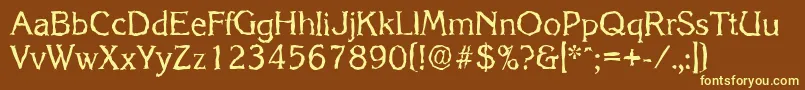 KorinthrandomRegular Font – Yellow Fonts on Brown Background