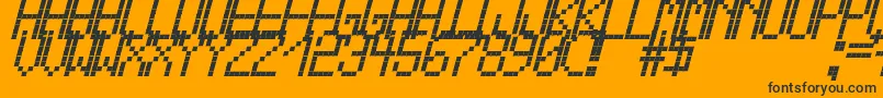 CrossLedTfbBoldCursive-Schriftart – Schwarze Schriften auf orangefarbenem Hintergrund