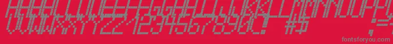 Czcionka CrossLedTfbBoldCursive – szare czcionki na czerwonym tle
