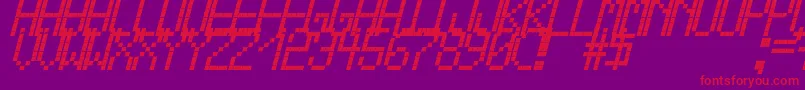 CrossLedTfbBoldCursive Font – Red Fonts on Purple Background