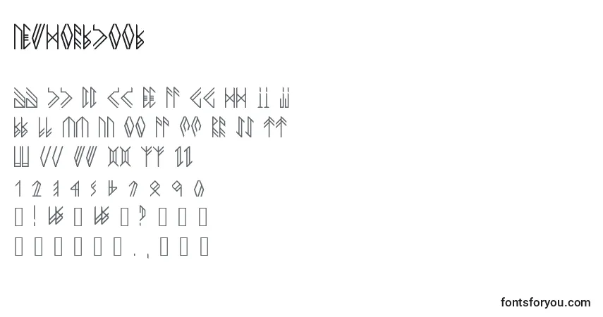 Czcionka Newhorkbook – alfabet, cyfry, specjalne znaki