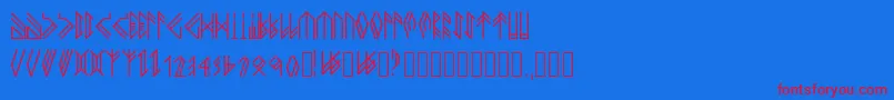 Newhorkbook Font – Red Fonts on Blue Background