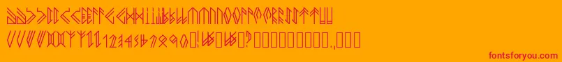 フォントNewhorkbook – オレンジの背景に赤い文字