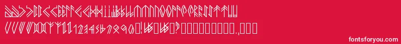 Newhorkbook-Schriftart – Weiße Schriften auf rotem Hintergrund