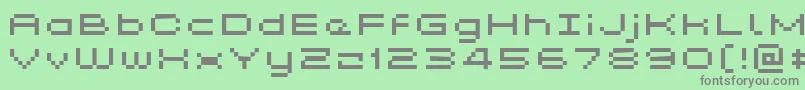 フォントGrixelKyrou5WideXtnd – 緑の背景に灰色の文字
