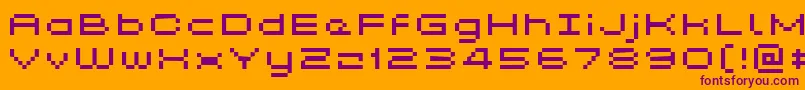 GrixelKyrou5WideXtnd-Schriftart – Violette Schriften auf orangefarbenem Hintergrund