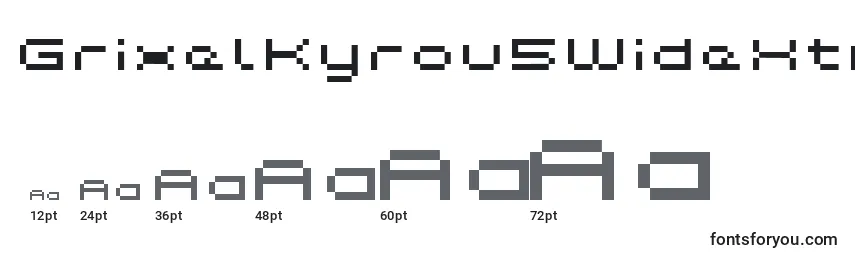 Размеры шрифта GrixelKyrou5WideXtnd