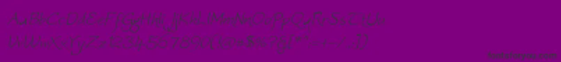 Worstveld Sling Extra Oblique-Schriftart – Schwarze Schriften auf violettem Hintergrund