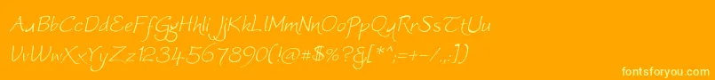 Worstveld Sling Extra Oblique Font – Yellow Fonts on Orange Background