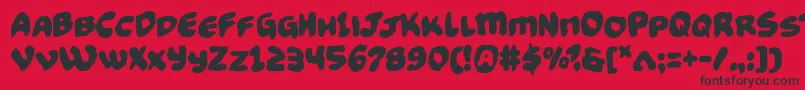 Funnypagesfunk Font – Black Fonts on Red Background