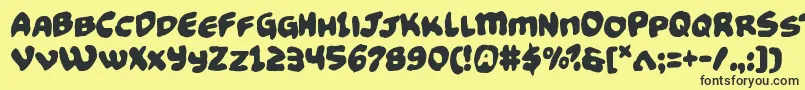 Funnypagesfunk Font – Black Fonts on Yellow Background