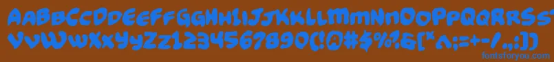 Więcej informacji o czcionce Funnypagesfunk Czcionka Funnypagesfunk – niebieskie czcionki na brązowym tle