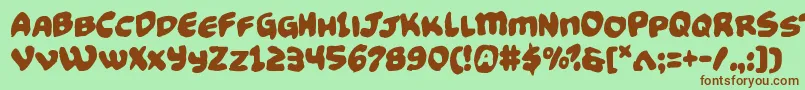 Funnypagesfunk Font – Brown Fonts on Green Background