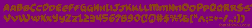 Funnypagesfunk Font – Brown Fonts on Purple Background