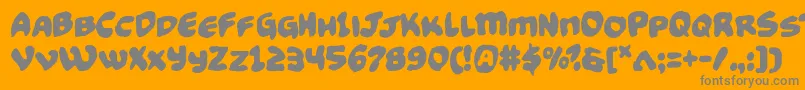 Fonte Funnypagesfunk – fontes cinzas em um fundo laranja