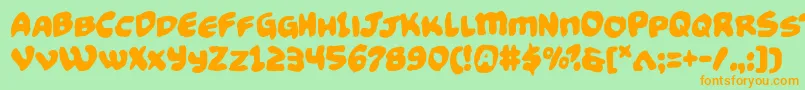 Funnypagesfunk Font – Orange Fonts on Green Background