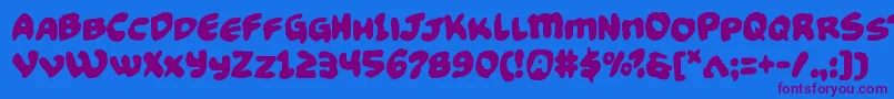 Funnypagesfunk Font – Purple Fonts on Blue Background