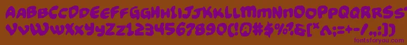 Funnypagesfunk Font – Purple Fonts on Brown Background