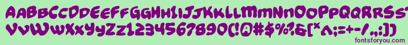 Funnypagesfunk Font – Purple Fonts on Green Background