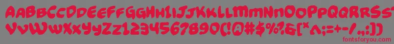 フォントFunnypagesfunk – 赤い文字の灰色の背景