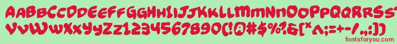 Funnypagesfunk Font – Red Fonts on Green Background