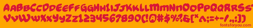 Funnypagesfunk Font – Red Fonts on Orange Background