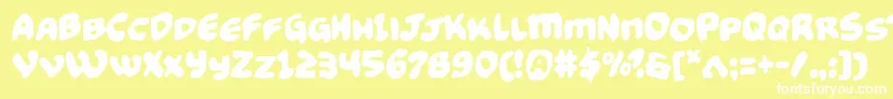 Funnypagesfunk Font – White Fonts on Yellow Background