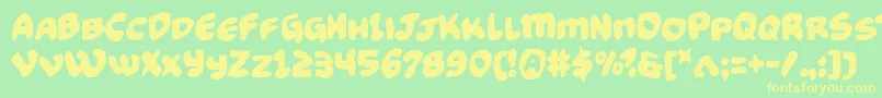 Funnypagesfunk Font – Yellow Fonts on Green Background