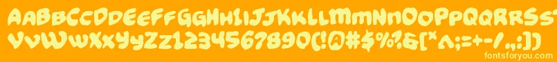 Funnypagesfunk Font – Yellow Fonts on Orange Background