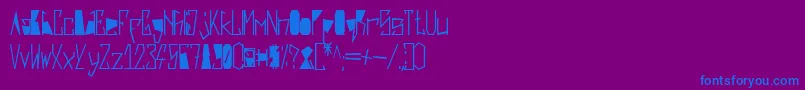 HarshBlack-Schriftart – Blaue Schriften auf violettem Hintergrund