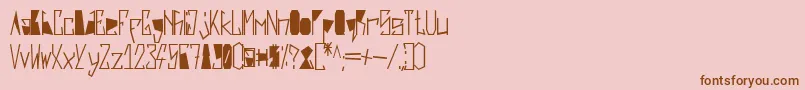HarshBlack-Schriftart – Braune Schriften auf rosa Hintergrund