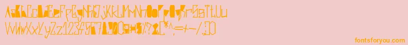 フォントHarshBlack – オレンジの文字がピンクの背景にあります。