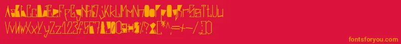 HarshBlack-fontti – oranssit fontit punaisella taustalla