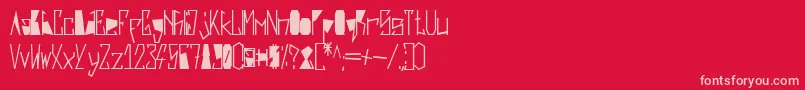 HarshBlack-Schriftart – Rosa Schriften auf rotem Hintergrund