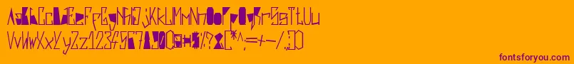 HarshBlack-Schriftart – Violette Schriften auf orangefarbenem Hintergrund