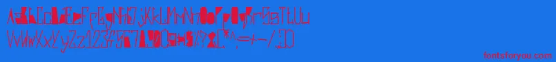 HarshBlack Font – Red Fonts on Blue Background