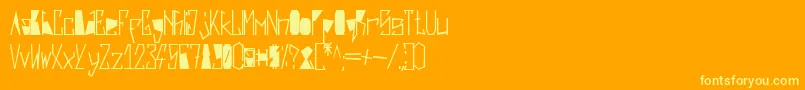 HarshBlack-Schriftart – Gelbe Schriften auf orangefarbenem Hintergrund