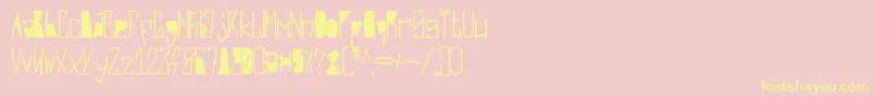 HarshBlack-fontti – keltaiset fontit vaaleanpunaisella taustalla