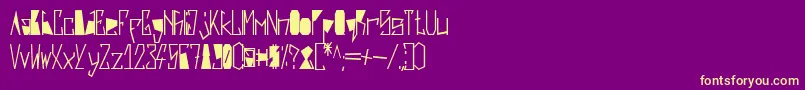 HarshBlack-fontti – keltaiset fontit violetilla taustalla