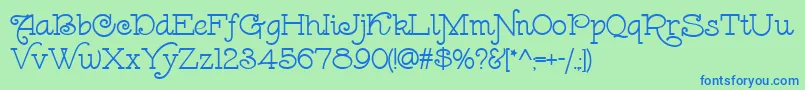 More about LeokadiaDeco Font LeokadiaDeco Font – Blue Fonts on Green Background