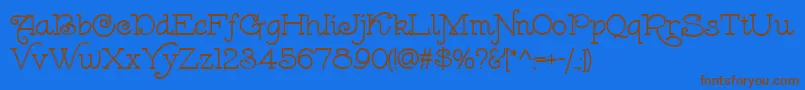 LeokadiaDeco Font – Brown Fonts on Blue Background