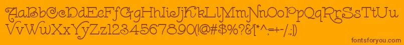 LeokadiaDeco Font – Brown Fonts on Orange Background